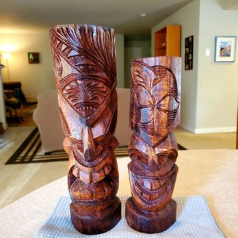 Aloha Adventure Farms - Our tikis after sanding & applying Howard Feed n Wax. You can really appreciate the beauty & grain of the koa wood. - Tours Near Me - Holualoa, Hawaii Aloha Adventure Farms - Our tikis after sanding & applying Howard Feed n Wax. You can really appreciate the beauty & grain of the koa wood. - Tours Near Me - Holualoa, Hawaii