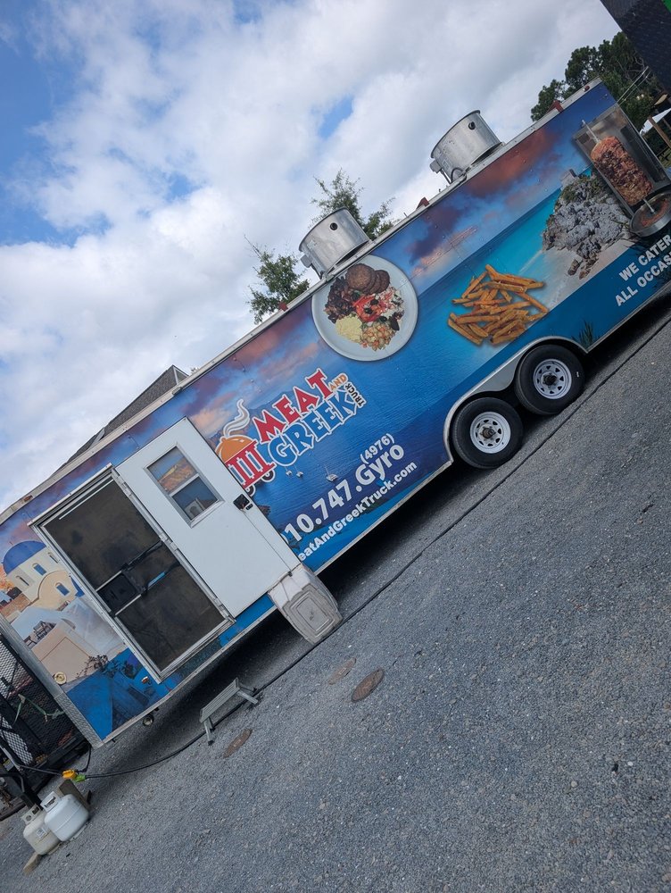 Meat and Greek Truck Logo