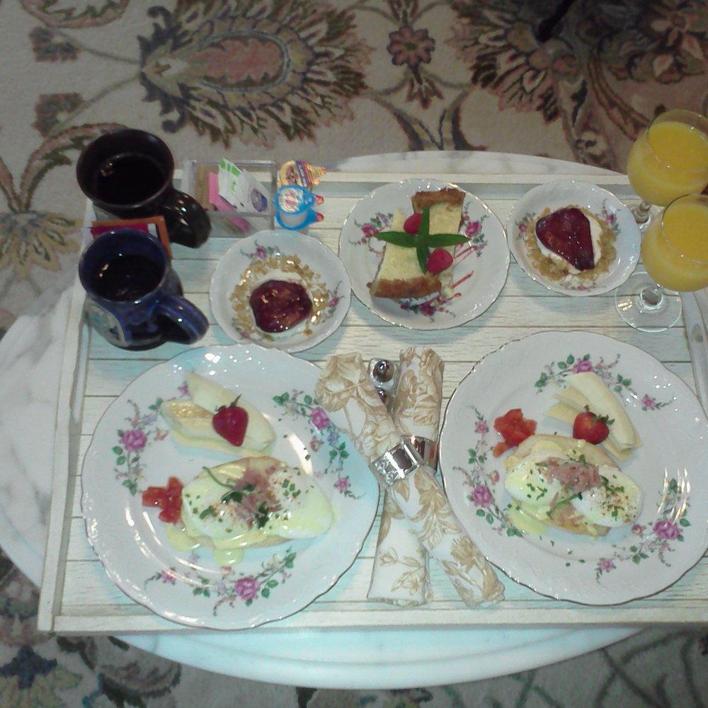 Absolutely beautiful breakfast brought to our room