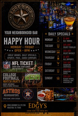 Menu photo 1 Edgys Pub Cypress, TX Menu photo 1 Edgys Pub Cypress, TX