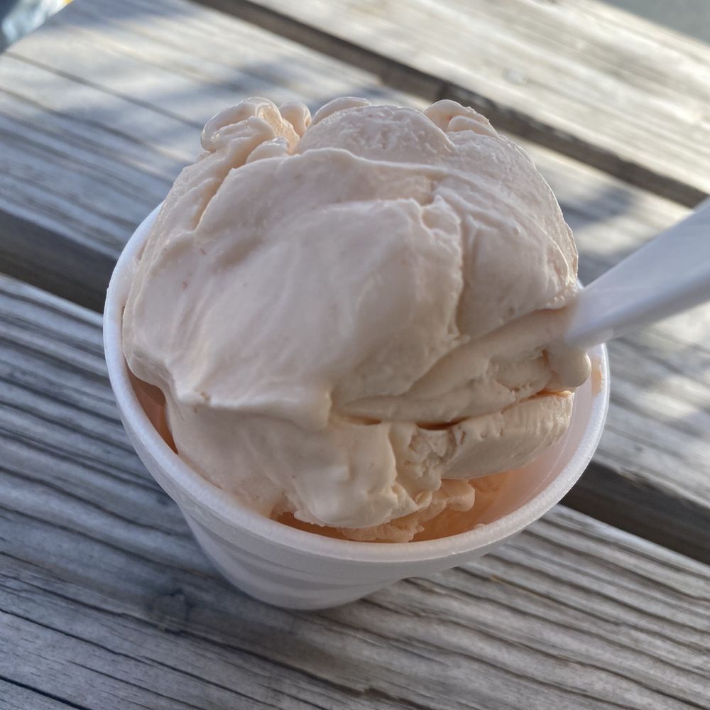 Orange pineapple and peach double scoop Orange pineapple and peach double scoop