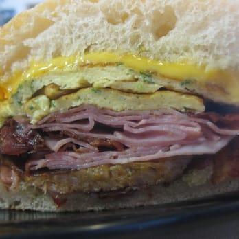 Deli-Licious - Breakfast Sandwich (with Ham, Bacon, & Sausage) - Delis Near Me - Huntington Beach, California