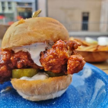 The Haberdasher - Hot Chicken Sandwich not for the weak of heart. - Cocktail Bars Near Me - Mobile, Alabama