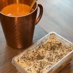 Cheers! Hong Kong - Black sesame tiramisu & milk tea (IG: hangryforwhat)