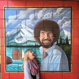 The Joy of Posing, out front with Bob Ross! Happy little b-day girl! The Joy of Posing, out front with Bob Ross! Happy little b-day girl!
