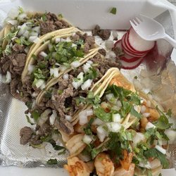 Anita's Tacos - Steak and shrimp tacos.