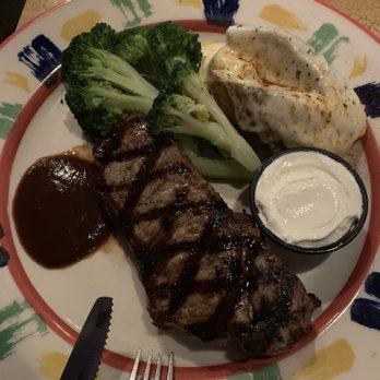 Stoppers - New York Strip Steak fresh broccoli and baked potato with melted cheese on top. Excellent steak cooked to my liking. - Steakhouses Near Me - Birdsboro, Pennsylvania
