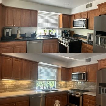 LA Kitchen Cabinets - Before (upper) & after (lower) photos - Cabinetry Near Me - Van Nuys, California
