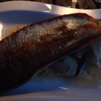 Canoe - OMG, the trout with bacon ravioli! (by outdoor candlelight!)  enough for two! - New American Near Me - Atlanta, Georgia