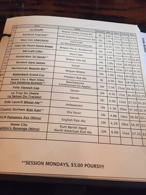 Menu photo 7 Bar Hop Toronto, ON