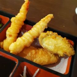 Ichiban Sushi House - Prawn, yam and zucchini tempura in bento box