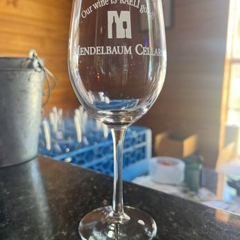 Mendelbaum Cellars - Wine tasting glass with emblem. - Wineries Near Me - Fredericksburg, Texas Mendelbaum Cellars - Wine tasting glass with emblem. - Wineries Near Me - Fredericksburg, Texas