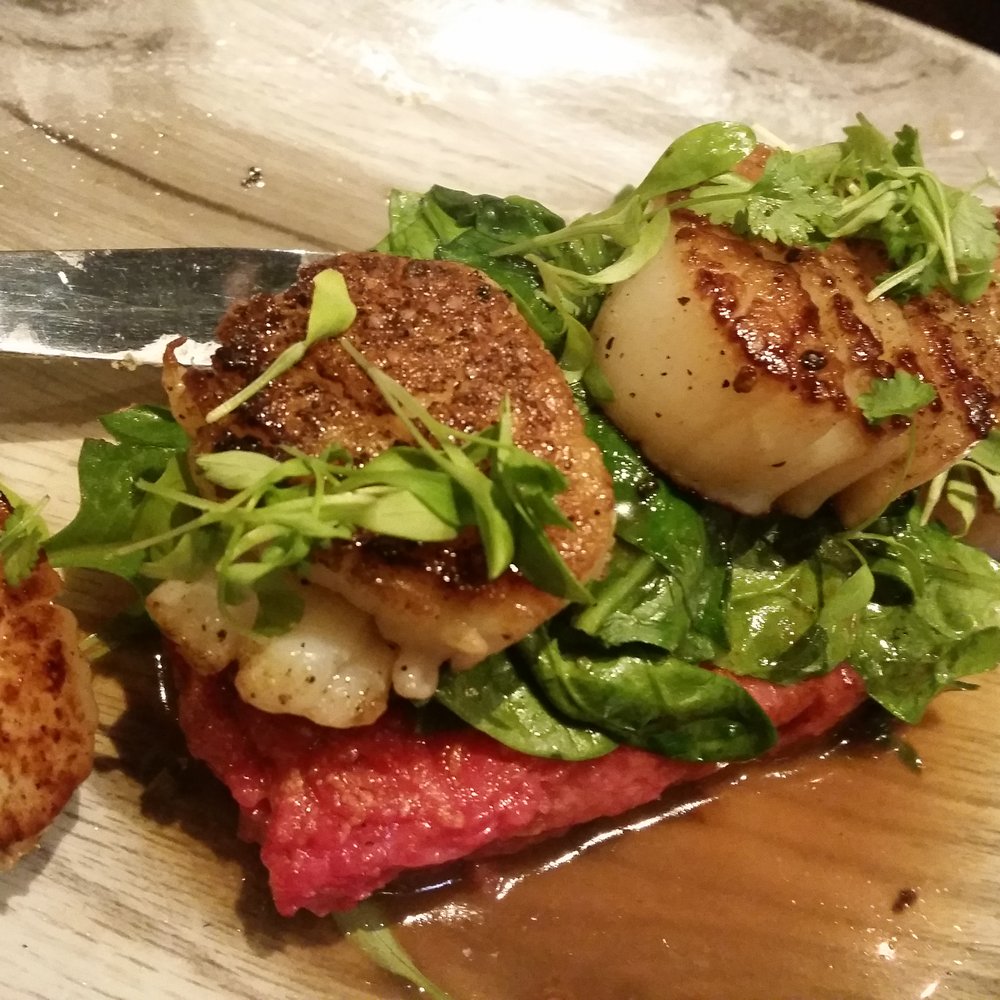 The Commoner - Say yws to the scallops! The beet risotto was AMAZING! - New American Near Me - Pittsburgh, Pennsylvania The Commoner - Say yws to the scallops! The beet risotto was AMAZING! - New American Near Me - Pittsburgh, Pennsylvania