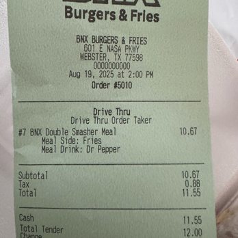 Bnx Burgers - Cost - Burgers Near Me - Webster, Texas