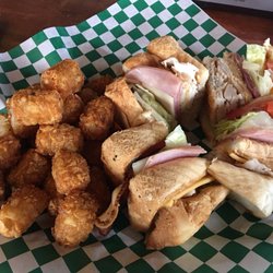 Shazzys Bar & Grill - Club Sandwich with tots