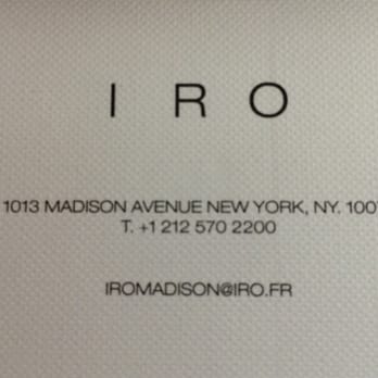 I R O - Business Card - Women's Clothing Near Me - New York, New York I R O - Business Card - Women's Clothing Near Me - New York, New York