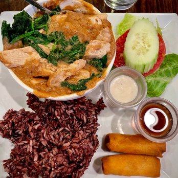 Urban Vegan - praram's plate with soy chicken dinner combo - Vegan Near Me - Chicago, Illinois Urban Vegan - praram's plate with soy chicken dinner combo - Vegan Near Me - Chicago, Illinois