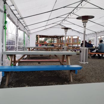 Goods Local Brews  - Huge tent with heaters for outdoor drinking. - Beer Bar Near Me - Bellingham, Washington