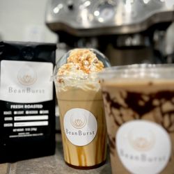 Bean Burst - Chocolate mocha and caramel macchiato with whipped cream