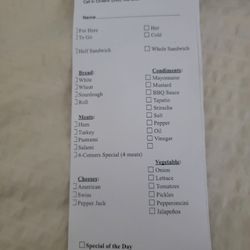 Order your own type of sandwich