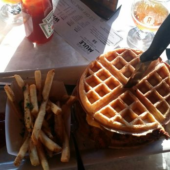 B&B Tavern - Chicken and waffle sandwich - New American Near Me - Canton, Georgia B&B Tavern - Chicken and waffle sandwich - New American Near Me - Canton, Georgia