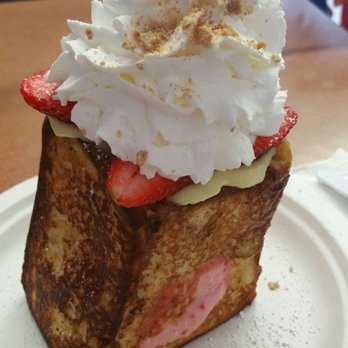 Button Up Cafe - You would be crazy not to try this Stuffed Strawberry Cheesecake French Toast.  Just do it! - Breakfast & Brunch Near Me - Pearl City, Hawaii