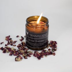 Transcend Cosmetics - Our Beeswax candle with Rose essential oil, great for using as aromatherapy as Rose is relaxing.