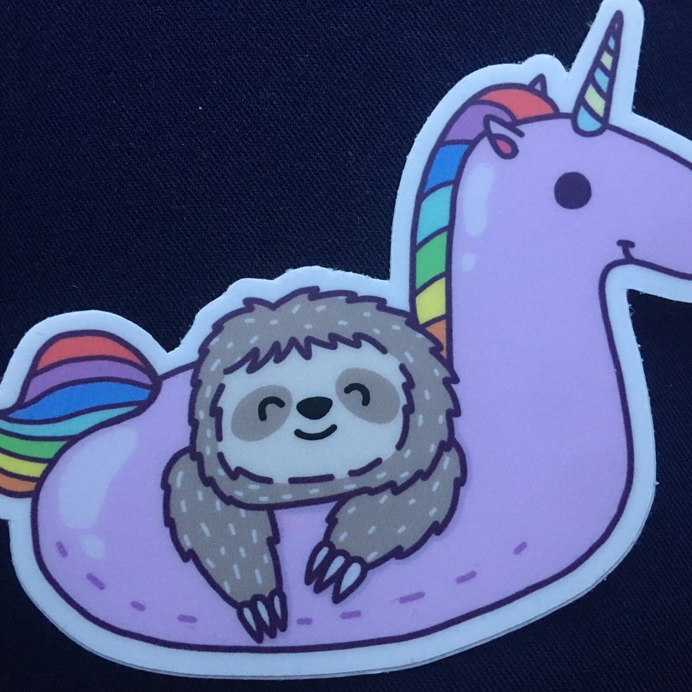 My newest bumper sticker!! A unicorn narwhal and a sloth!! My newest bumper sticker!! A unicorn narwhal and a sloth!!