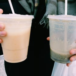 Juice Box - Both Mango Banana smoothies. (One with hemp protein, the other without)