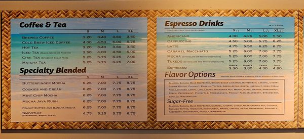 Menu photo 6 Big Wave Coffeehouse Folsom, CA