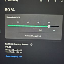 Tesla Supercharger - Charging stats.