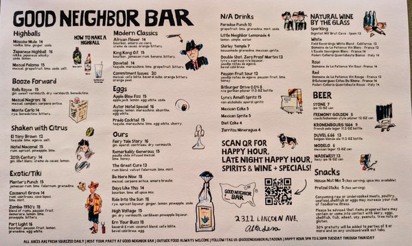 Menu photo 1 Good Neighbor Bar Altadena, CA Menu photo 1 Good Neighbor Bar Altadena, CA