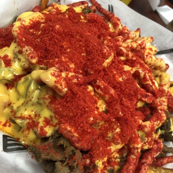 Fatima's Grill - Asada fries topped with hot cheetos - Mediterranean Near Me - Downey, California