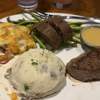 Outback Steakhouse - 5 oz Sirloin & Alice Springs Chicken Asparagus and Loaded Mashed Potatoes sides - Steakhouses Near Me - Laguna Hills, California Outback Steakhouse - 5 oz Sirloin & Alice Springs Chicken Asparagus and Loaded Mashed Potatoes sides - Steakhouses Near Me - Laguna Hills, California