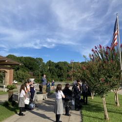 Chesterton Academy of The Florida Martyrs - Chesterton students begin their day with Mass, the pledge and the Salve Regina.