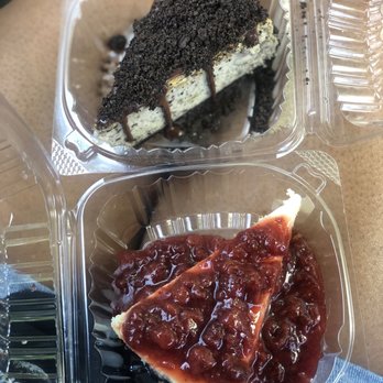 Val's Cheesecakes - Cookies & Cream / Strawberry sliced cheesecake - Desserts Near Me - Dallas, Texas