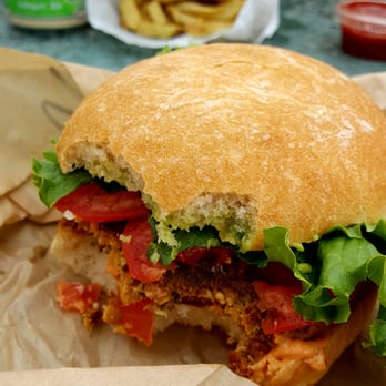 Evolution Fast Food - South of the border burger - Vegetarian Near Me - San Diego, California Evolution Fast Food - South of the border burger - Vegetarian Near Me - San Diego, California