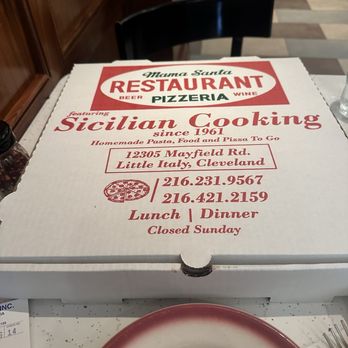 Mama Santa's - Large Pizza Box - Pizza Near Me - Cleveland, Ohio