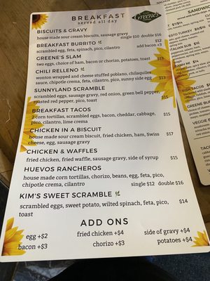 Menu photo 5 Greene's Corner Bellingham, WA