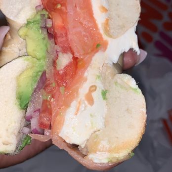 Ike's Bagel Cafe - Salmon cream cheese avocado w/ tomato & onion. - Cafes Near Me - Livingston, New Jersey Ike's Bagel Cafe - Salmon cream cheese avocado w/ tomato & onion. - Cafes Near Me - Livingston, New Jersey
