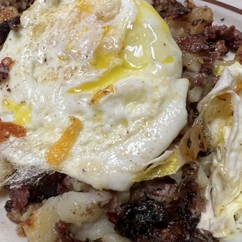 Poopie Di Manno's Lunch - Corn beef hash over easy eggs - Diners Near Me - Glens Falls, New York Poopie Di Manno's Lunch - Corn beef hash over easy eggs - Diners Near Me - Glens Falls, New York