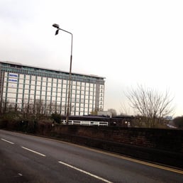 View of the hotel walking from the train station.