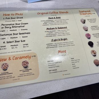 Philz Coffee - Drink menu at Phliz Coffee in Castro Valley. - Coffee & Tea Near Me - Castro Valley, California Philz Coffee - Drink menu at Phliz Coffee in Castro Valley. - Coffee & Tea Near Me - Castro Valley, California