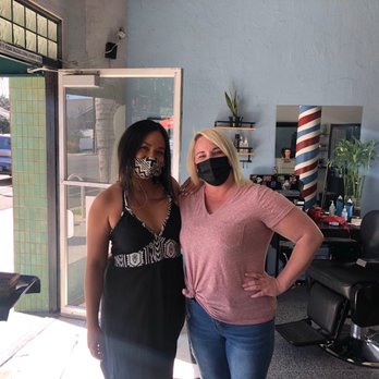 The Cut Hair Lounge - Dawnielle and I at her new shop in 2021 - Hair Salons Near Me - Long Beach, California