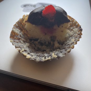 Cupcakin' Bake Shop - Raspberry Chocolate: rich, smooth chocolate with a raspberry cream/jam in the middle. Vanilla sponge. - Bakeries Near Me - Berkeley, California
