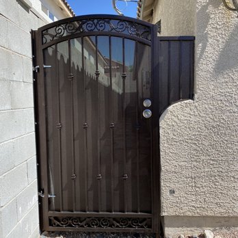 Tiarra Iron Works - Beautiful Gate installed, pavers coming tomorrow - Fences & Gates Near Me - Las Vegas, Nevada Tiarra Iron Works - Beautiful Gate installed, pavers coming tomorrow - Fences & Gates Near Me - Las Vegas, Nevada