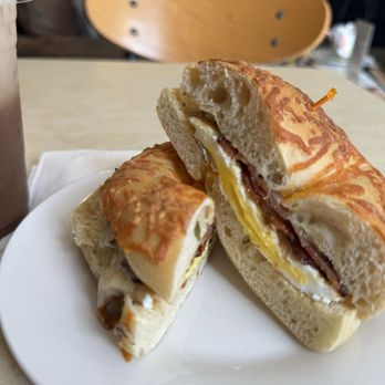 Cafe Zata - Asiago jalapeño bagel bacon egg and cheese - Coffee & Tea Near Me - Richmond, Virginia
