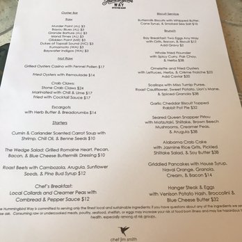 The Hummingbird Way - Brunch menu - Seafood Near Me - Mobile, Alabama The Hummingbird Way - Brunch menu - Seafood Near Me - Mobile, Alabama