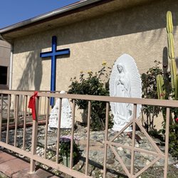 St Catherine Of Sienna Catholic Church - Our Lady of Guadalupe and Juan Diego statues