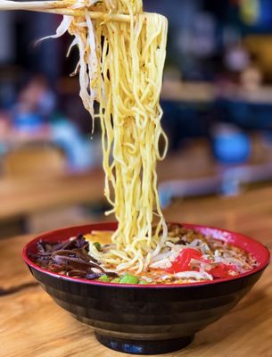 Lifting Noodles Ramen by null